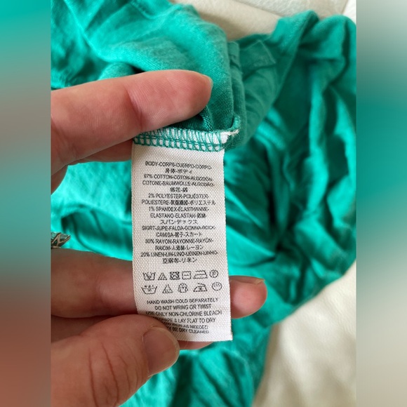 Free People Right On Time Tiered Tunic Top Green Cotton Size Small Oversized - Picture 6 of 7